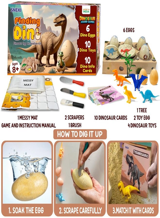 SNEKI DIY Dinosaur Toys Kit for Kids | Dinosaur Fossil Egg Excavation Kit Set for Kids Boys Girls 8-12 | Birthday Gift Toy for Kid Age 8 9 10 11 12 Year Old boy Science Dinosaur Fossil Digging Kit - Image 2